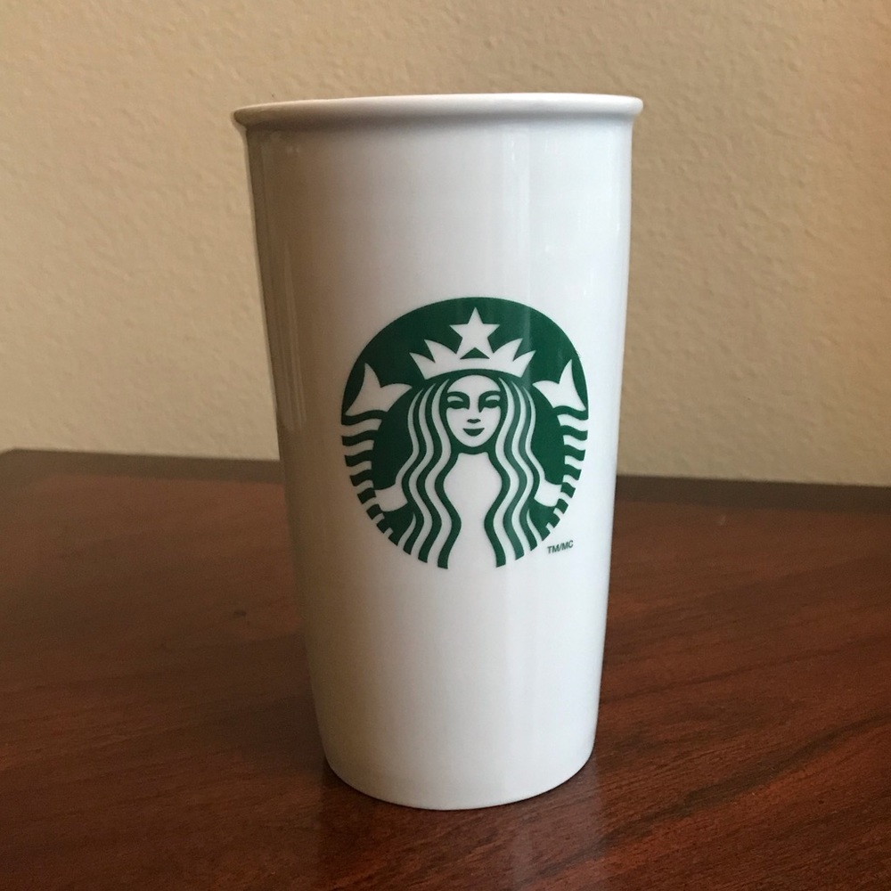 2011 Starbucks porcelain 12 oz lidded coffee mug